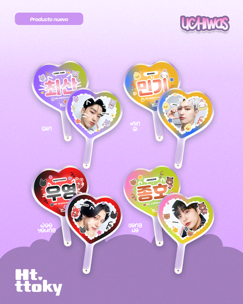 Abanico Uchiwa de Corazón ATEEZ