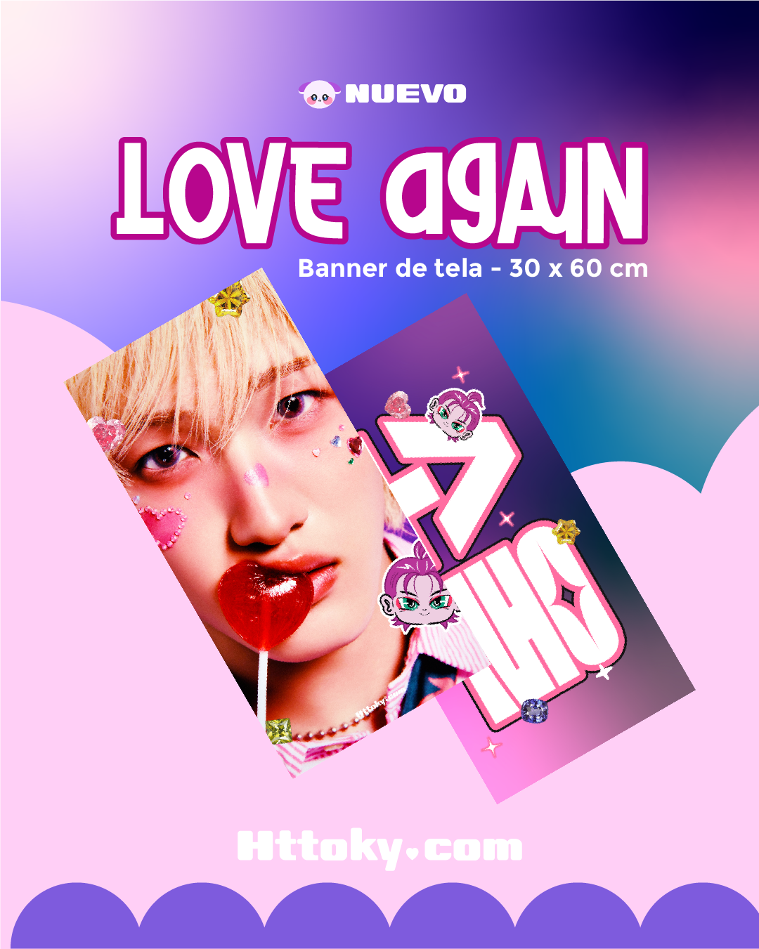 BANNER DE TELA "Love Again"